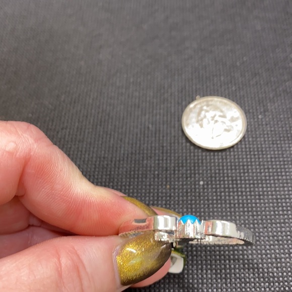 Large sterling silver, turquoise pendant - Picture 8 of 10